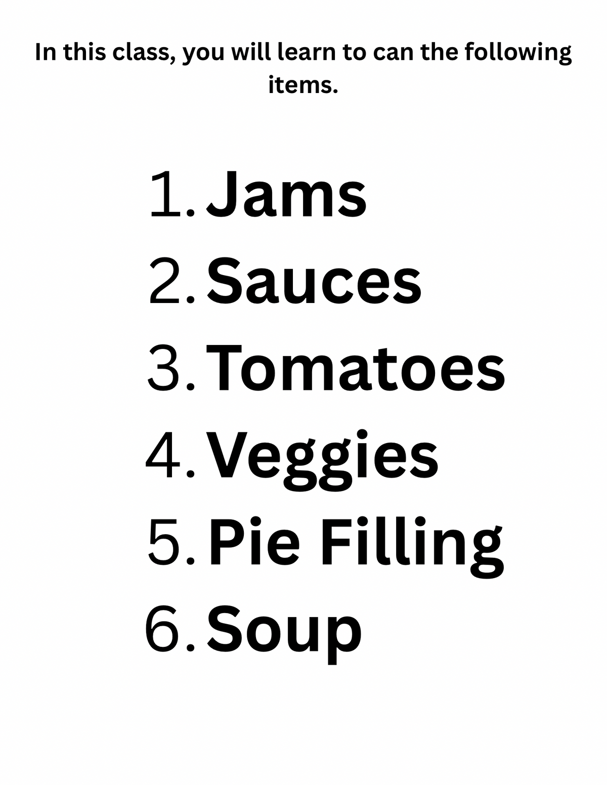 Canning Classes